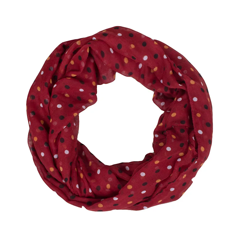 Женский шарф кольцо в горошек из полиэстера 180x50 см|ring scarf|loop scarffashion scarf |