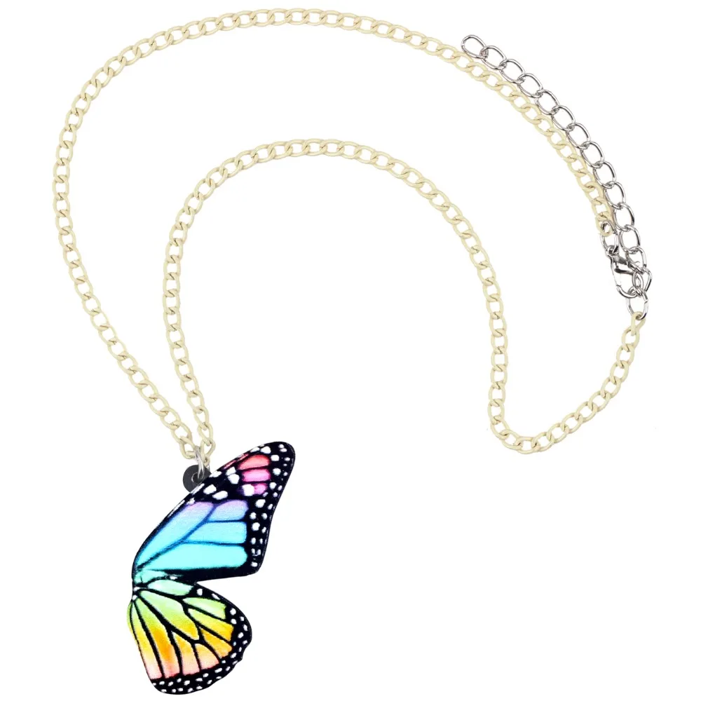 Акриловое ожерелье с подвеской бабочкой и полукрыльями|Ожерелья подвеской| |