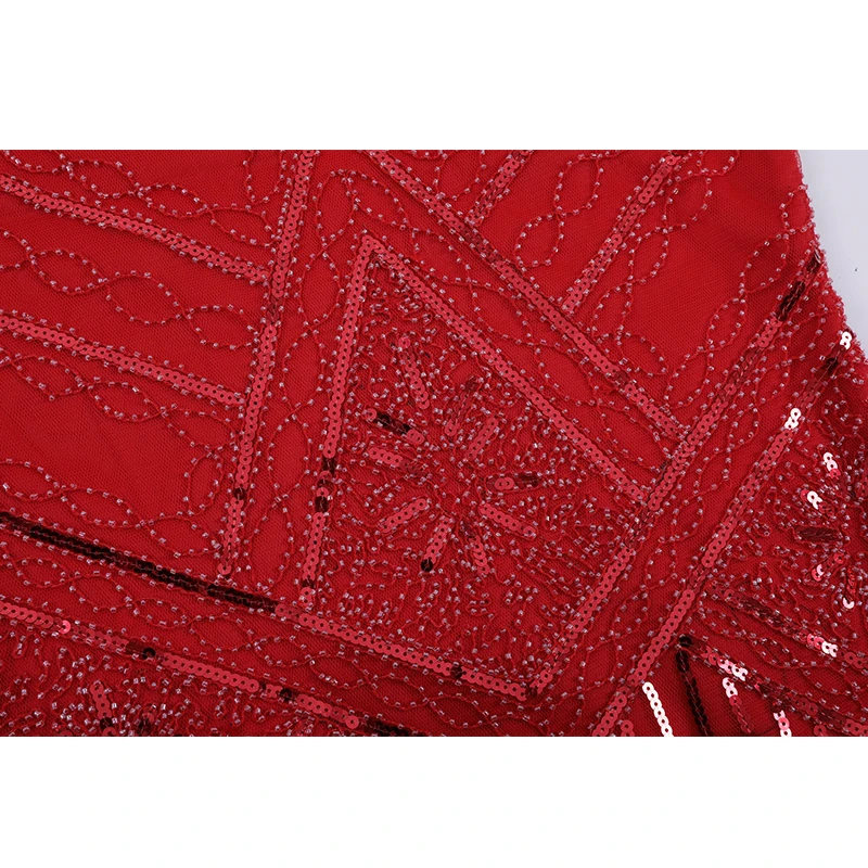 Женское вечернее платье средней длины с блестками и бахромой 1920 е|Женские платья|