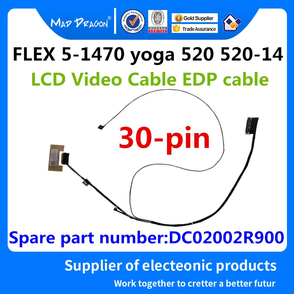 DC02002R900 5C10N67449 для Lenovo YOGA 520 14 FLEX 5 1470 ноутбук ЖК дисплей LVDS лента видеоэкран гибкий