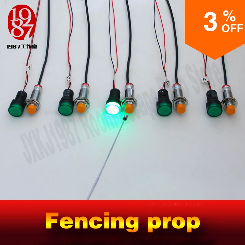 jxkj1987 room escape game prop fencing 5 metal sensors and pilot lights use the sword to hit unlock | Безопасность и защита