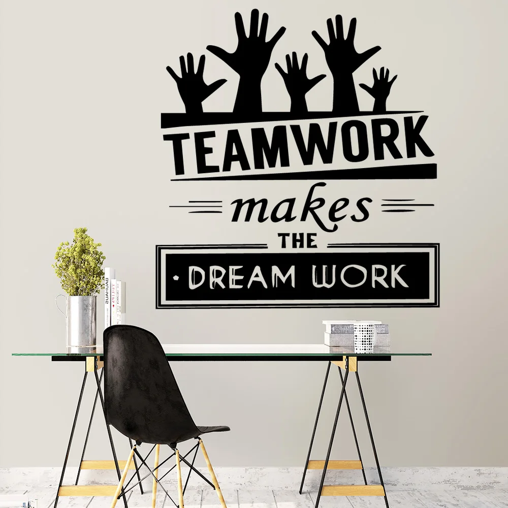 

New Teamwork Quote Wall Sticker Decor For office Rooms Decoration Accessories Decals Murals wallstickers