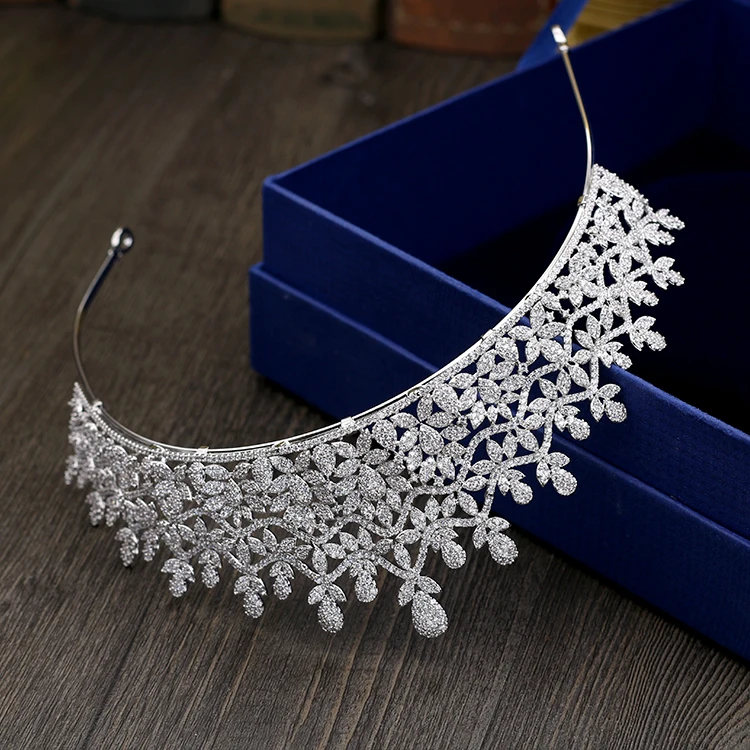 Classic Full 5A CZ Cubic Zirconia Royal Wedding Bridal Silver Tone Tiara Crown Women Girl Party Hair Jewelry Accessories S00032 | Украшения