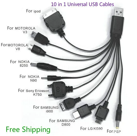CNankcu 10 в 1 универсальные многофункциональные Usb кабели для мобильных телефонов