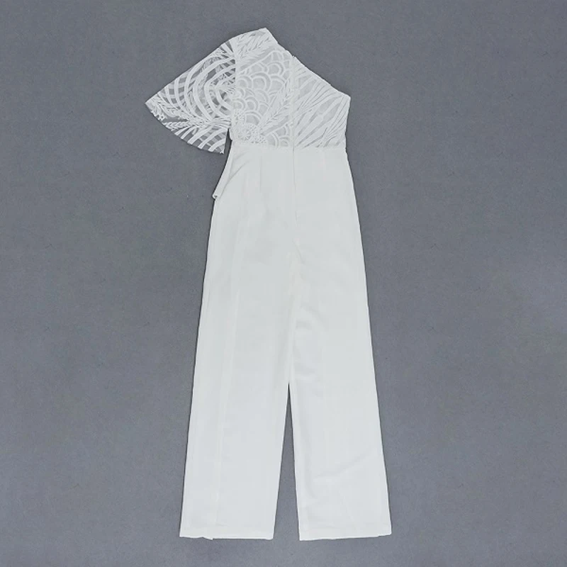 Летний модный белый женский комбинезон 2019 высокого качества с одним плечом