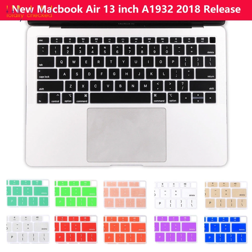 For 2018 Macbook Air 13&quot 13.3 A1932 With Touch Id Protector Air13 A 1932 Silicone Keyboard Skin Cover Usa English | Компьютеры и