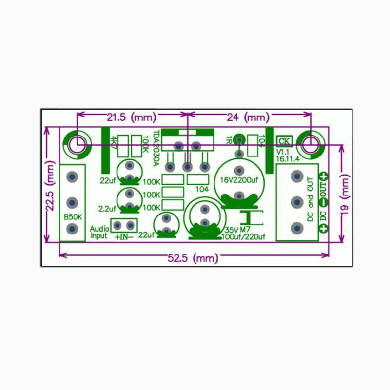 Мини TDA2030A 18 Вт моно DC 9 В 35 аудио Мощность hifi усилитель плата регулируемый объем E2