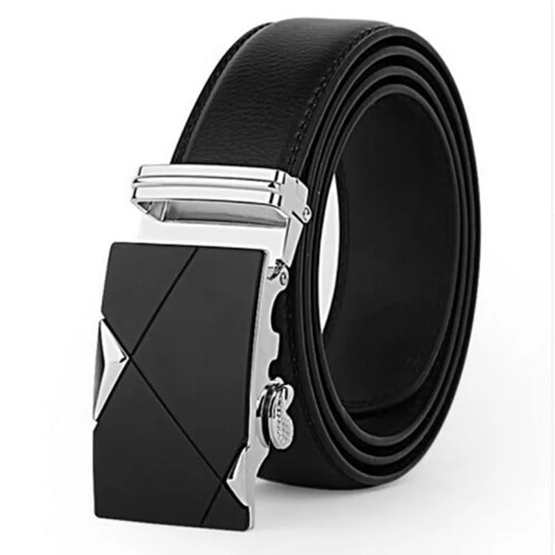 

new man black Belt 110-130CM 2019 Brand Belt Men Genuine Luxury Leather Men's Belts for Men,Strap Male Metal Automatic Buckle