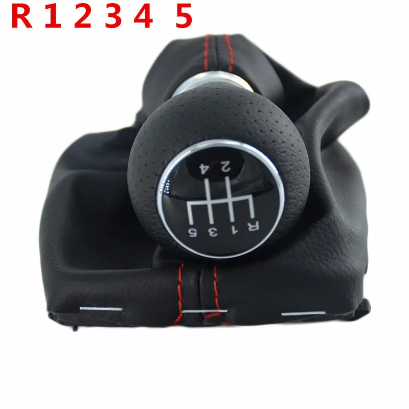Для Audi A3 S3 2001-2007 ручка переключения передач Gaiter крышка багажника чехол Рычажная ручка головка рукоятки 5/6 скорость автомобиля Стайлинг Аксессуары - Название цвета: R 1 2 3 4 5