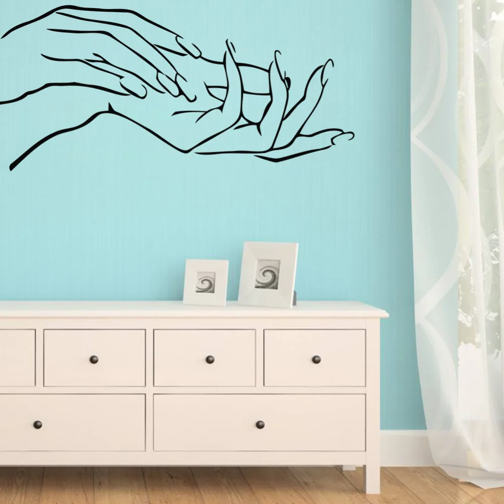 Настенная Наклейка для ногтей магазин Парикмахерская украшения дома съемная