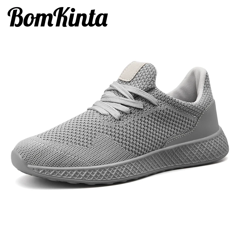 BomKinta New Breathable Adult Casual Shoes Men Plus Size 48 Mesh All Black Tenis Sneakers Outdoor Walking Male | Обувь