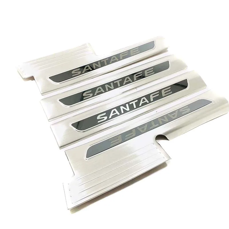 

For Hyundai Santa Fe 2019 Stainless Interior Car Door Sill Scuff Plate Protector Trim Kick Guard Pedal Step Cover Car Accessory