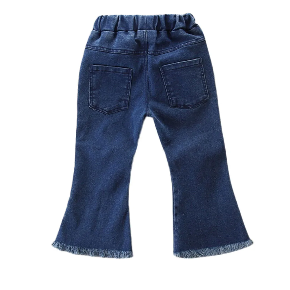 Брюки для девочек на осень и зиму детские леггинсы маленьких расклешенные штаны