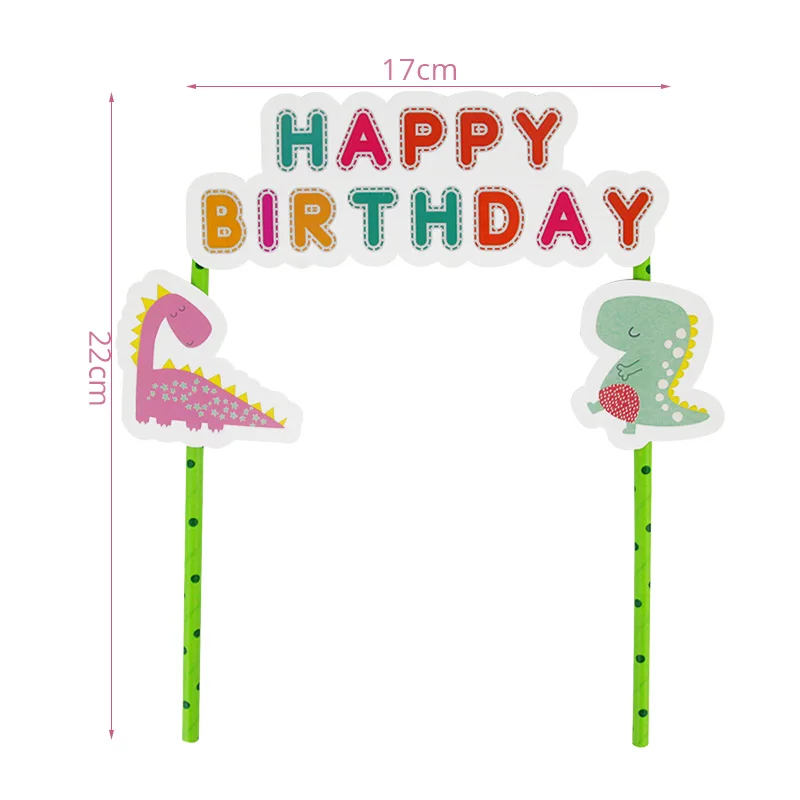 1pcs Cake Topper WEIGAO динозавр вечерние одноразовые бумажные соломенные столовые наборы с днем рождения джунгли Baby Showe 1 день рождения принадлежности для вечеринок - Цвет: 1pcs Cake Topper