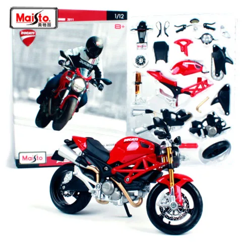 Сборная модель мотоцикла Maisto 1:12 Ducati Monster 696 сделай сам для детей игрушки подарки