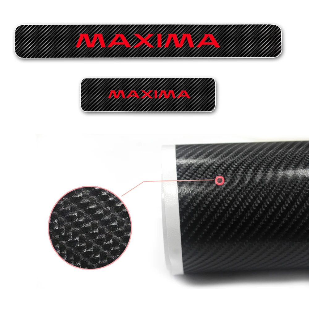 

Car Sticker For Nissan Maxima 4D Carbon Fiber Vinyl Sticker Welcome Pedal Car Door Sill Protector Scuff Plate Car-styling 4Pcs