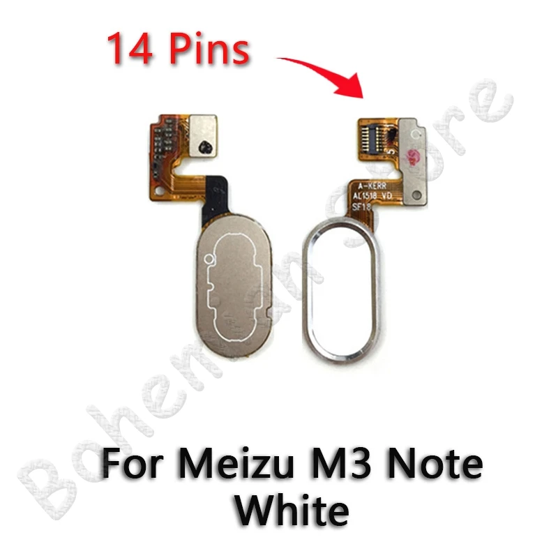 Назад Кнопка Домой отпечатков пальцев гибкий кабель для Meizu M3 Note M3s запасные части мобильного телефона - Цвет: M3 Note White