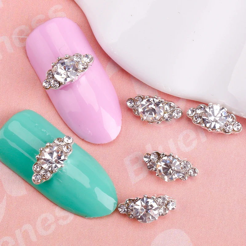 Blueness 10 шт 3D украшения для дизайна ногтей Diy Блестящий серебряный сплав Шарм