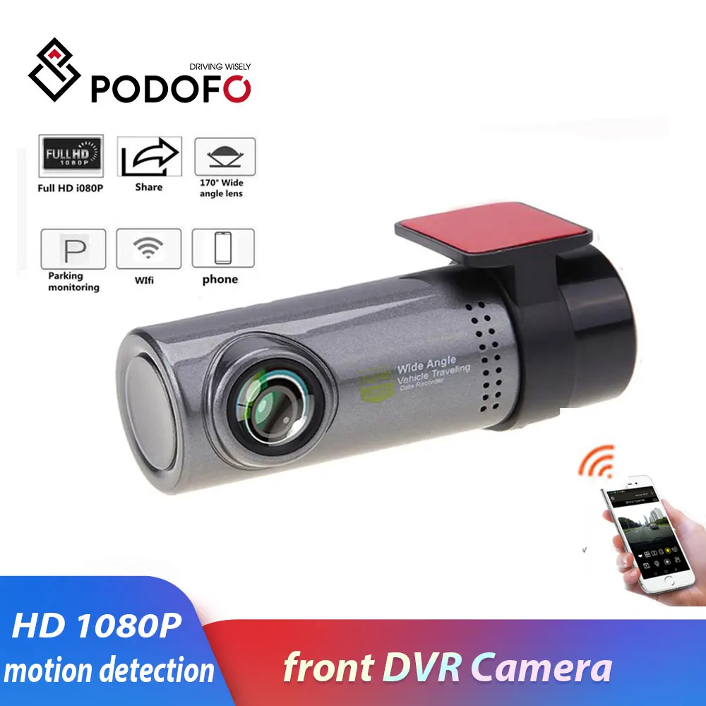 Podofo Smart WiFi DVR Cam 130 градусов беспроводной Автомобильный видеорегистратор 1080P Full HD ночная версия g-сенсор водительский рекордер sony камера