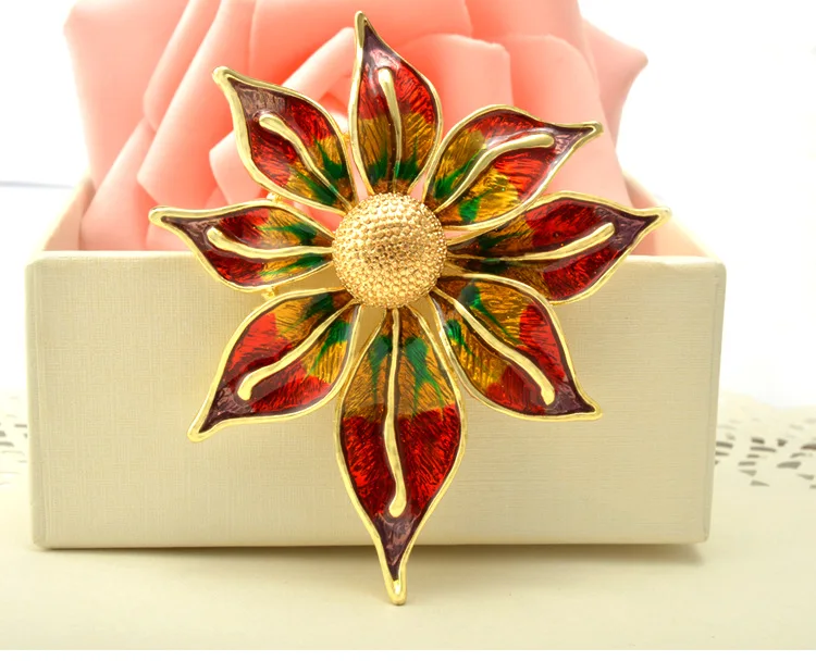 MZC летняя Стильная красочная масляная брошь в виде цветка булавка женский
