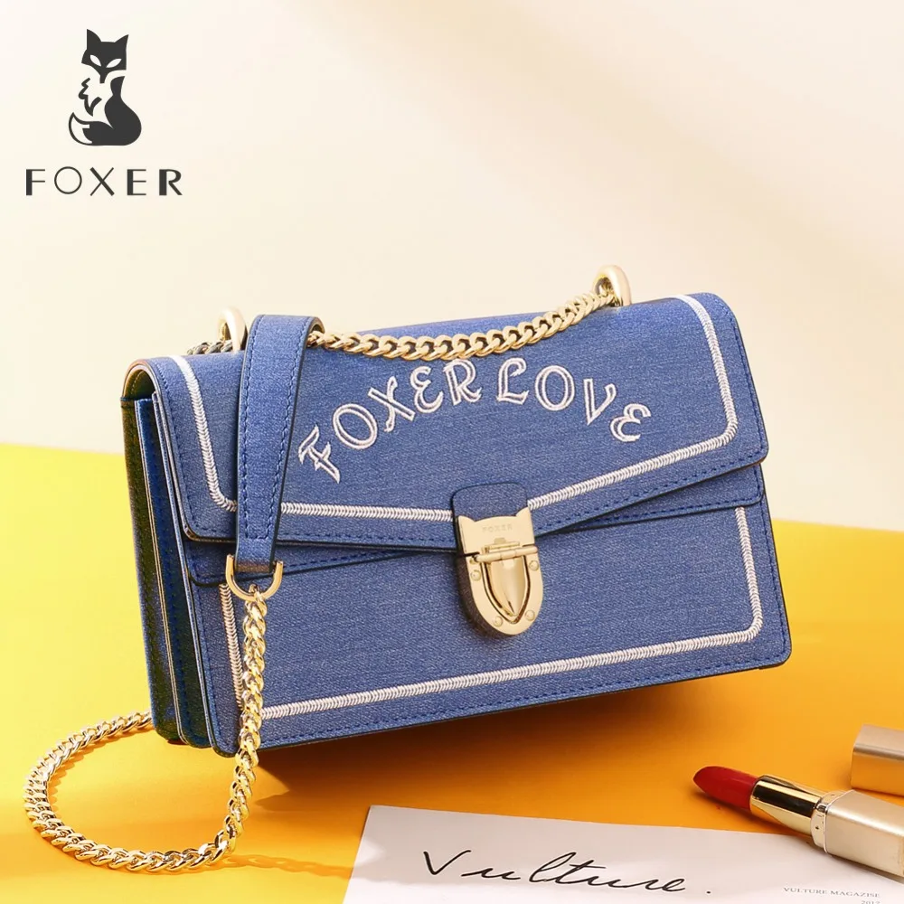 FOXER 2019 модные сумки на плечо женские элегантные маленькие Лоскутные повседневные
