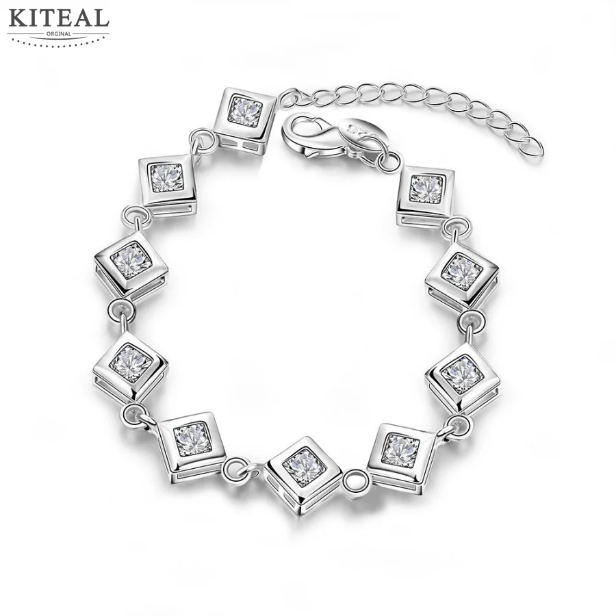 Высокое качество посеребренные pulseras куб Браслеты &amp amp браслет hombre элегантный |