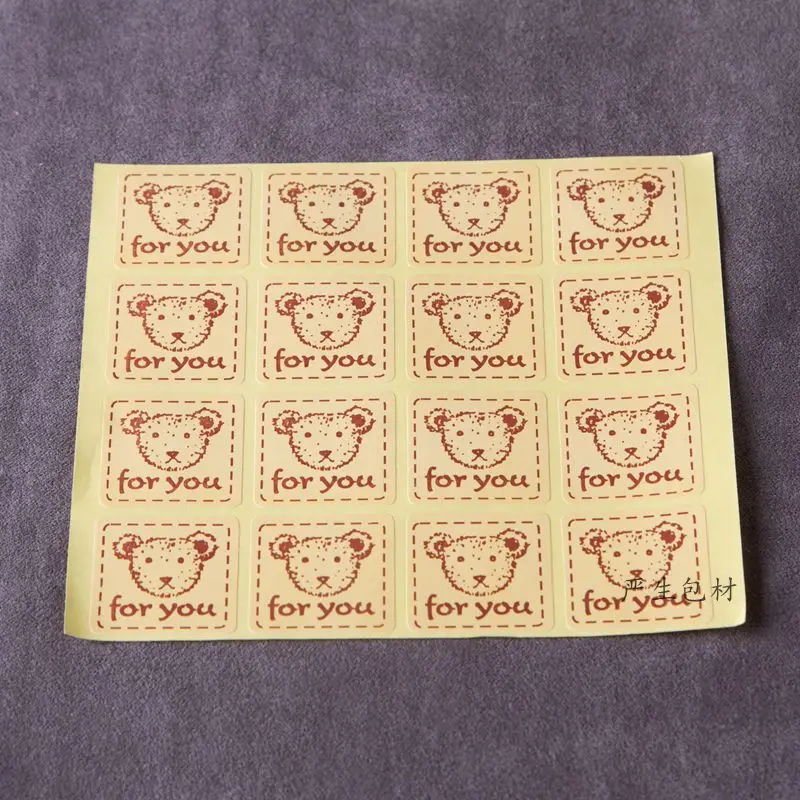 Наклейки из крафт-бумаги с милым медведем для вас 160 шт. | Дом и сад