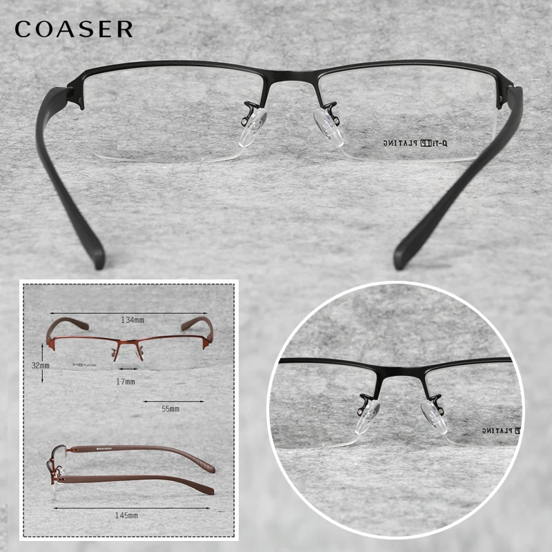 New Big Model men reading Glasses Transparent Spectacle Ultraligh Metal myopia glasses frame Optical Prescription Eyeglasses | Аксессуары