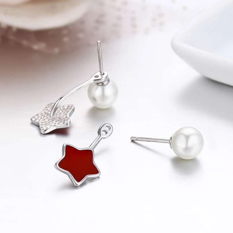 Милые серьги гвоздики из стерлингового серебра 925 пробы со звездой и