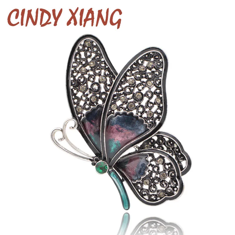 Женские броши в виде бабочки CINDY XIANG стразы Элегантные Красочные булавки