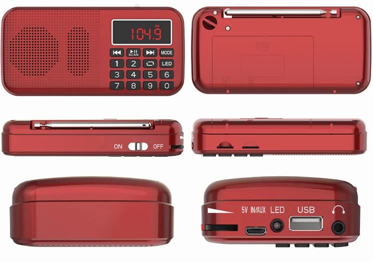 L-558 MP3 музыкальный динамик портативный мини автоматическое сканирование fm-радио с двумя 18650 перезаряжаемой батареей и двумя слотами для карт TF