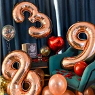 40 дюймов гигантский Количество воздушных шаров, для детей 0, 1 2 3 4 5 6 7 8 9 розовое золото Воздушные шары в форме цифр День рождения украшения свадебной Anuversary