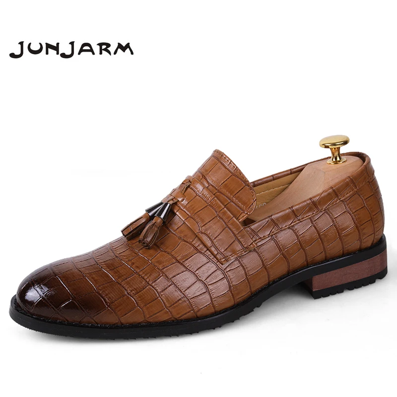 JUNJARM/2019 Туфли-оксфорды из лакированной кожи мужские модельные туфли без шнуровки