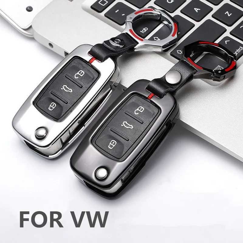 Цветной чехол для автомобильного ключа из цинкового сплава VW Golf Bora Jetta POLO GOLF Lavida