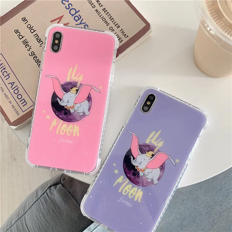 Милый мультфильм Dumbo IMD четыре стороны антидетонационный синий розовый мягкий