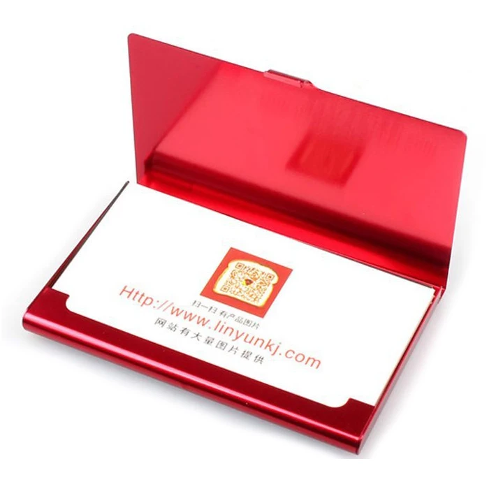Red Креативная Полезная Коробка Чехол для кредитных визиток кошелек из нержавеющей стали бизнес-держатель для карт чехол - Цвет: Red
