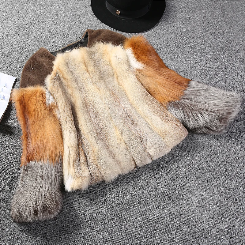 OFTBUY новинка 2019 большой натуральный мех пальто зимняя куртка для женщин Лисий