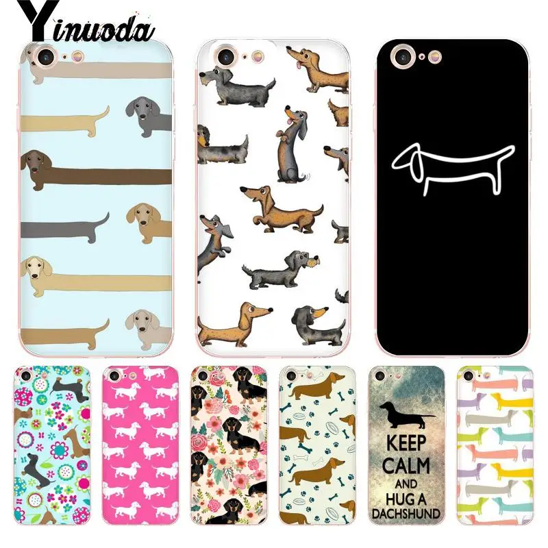 

For iphone 13 7 6 X Case Animals Dogs Dachshund Transparent Phone Cover Case for iphone 13 8 7 6 6S Plus X 10 5 5S SE 5C XS XR