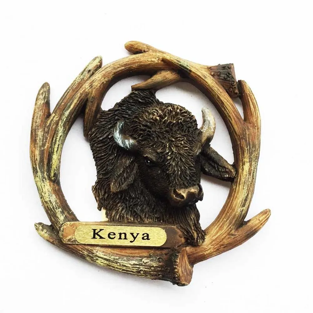 Новая популярная Африка дикая природа мир Танзания Кенийский Bison магниты на