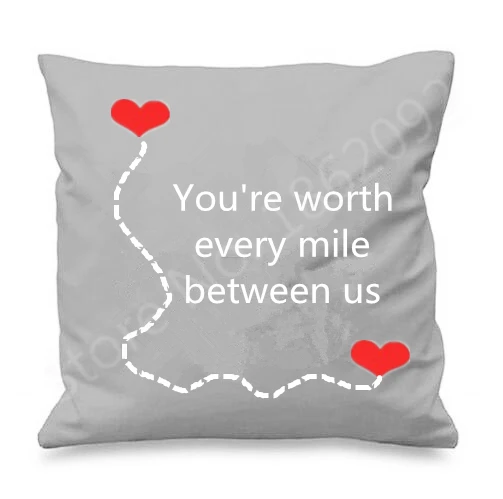 Междугородной отношения Подушка Чехол цитата на дальние расстояния любовь