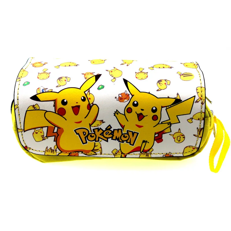 Детские топы с изображением Pokemon Карандаш Чехол Пикачу ручка сумка, школьные принадлежности сумки-косметички мешок с застежкой-молнией - Цвет: Pikachu -02