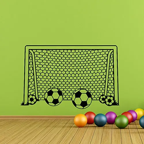 

Wall Stickers Home Decoration Accessories Boy Wall Decal Soccer Football Goal Net Sticker- Sports Decor Kids Nursery Art M191