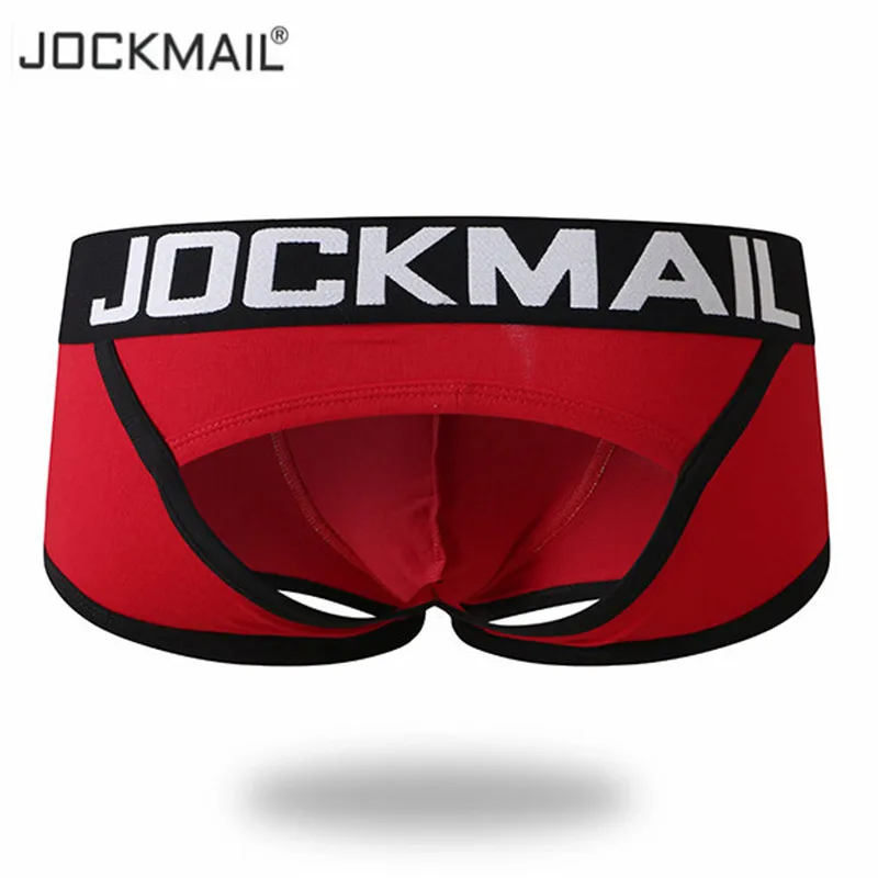 

JOCKMAIL Sexy Men Underwear BOTTOMLESS BOXER men thong G-strings tanga Short underpants Gay Male Underwear Open Backless crotch