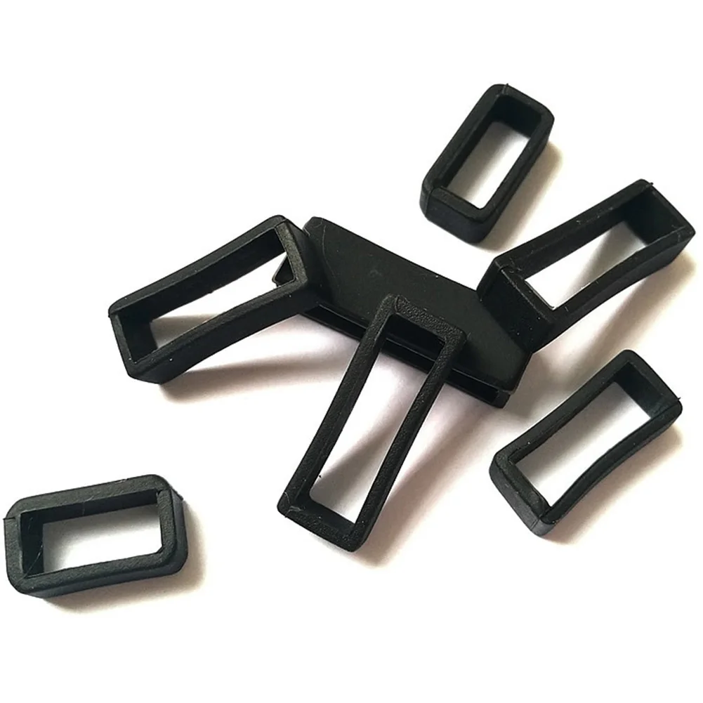 5 шт./компл. Ремешки для наручных часов Ремешок петля кольцо силиконовый черный