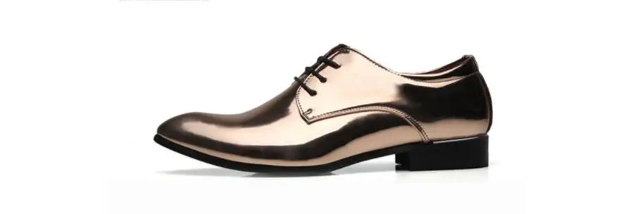 Shinny Gold sapato masculino oxford shoes for men fashion male mens pointed toe dress wedding office brogues suit flats | Обувь
