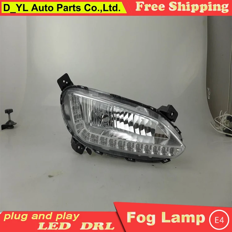 

Car styling For Hyundai IX45 2013-2015 LED DRL For IX45 High brightness guide LED DRL led fog lamps daytime running lights