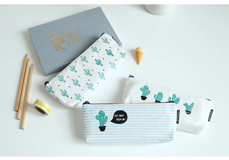 1 шт. кактус Пенал Холст Школьные принадлежности Kawaii канцелярские подарок estuche школы милый пенал Pencilcase стационарные 04907