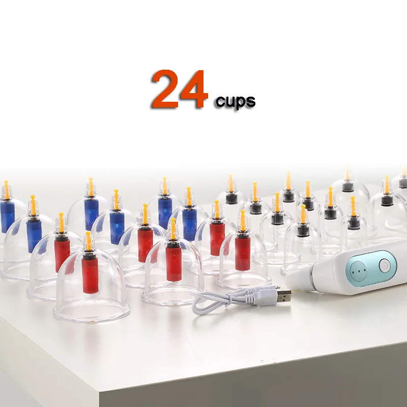 

24 cups Magnetic Massage Suction Cup Acupuncture Cupping Therapy Vacuum Cupping Cans Explosion-proof Body relax Massager set