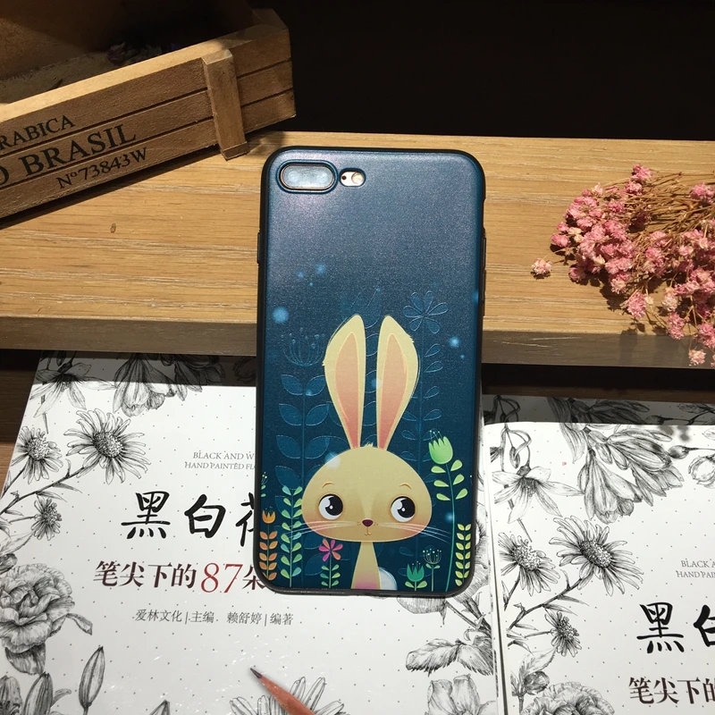 Kerzzil чехол для iphone 7 3D рельеф забавный кролик лиса Squirr iPhone 6 S Plus телефон милый