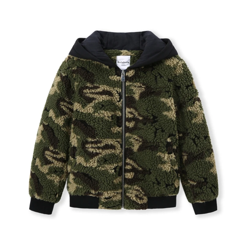 Куртка с капюшоном для мальчиков-подростков Balabala камуфляжная куртка из шерпы